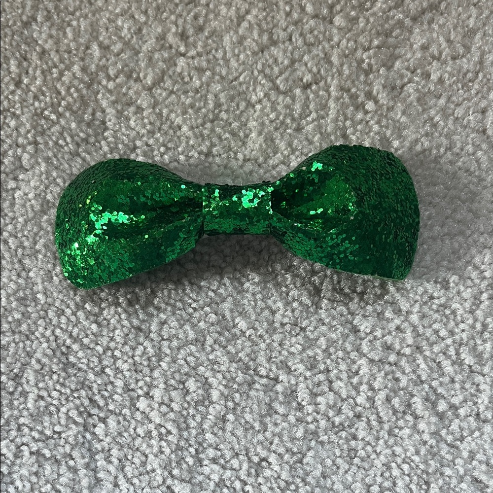 Green Sequin Hair Bow